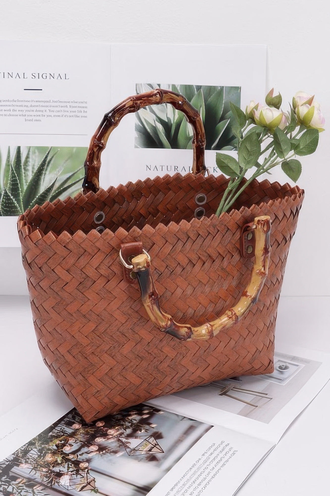 Pvc Braided Top Handle Bag