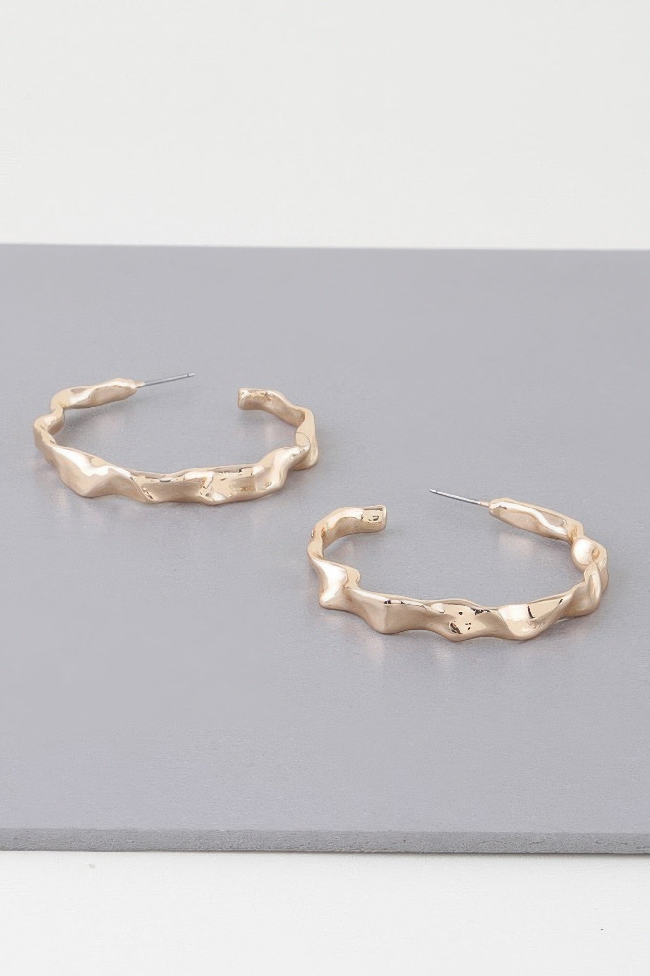 Wavy Accent Hoop Earrings