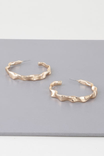 Wavy Accent Hoop Earrings