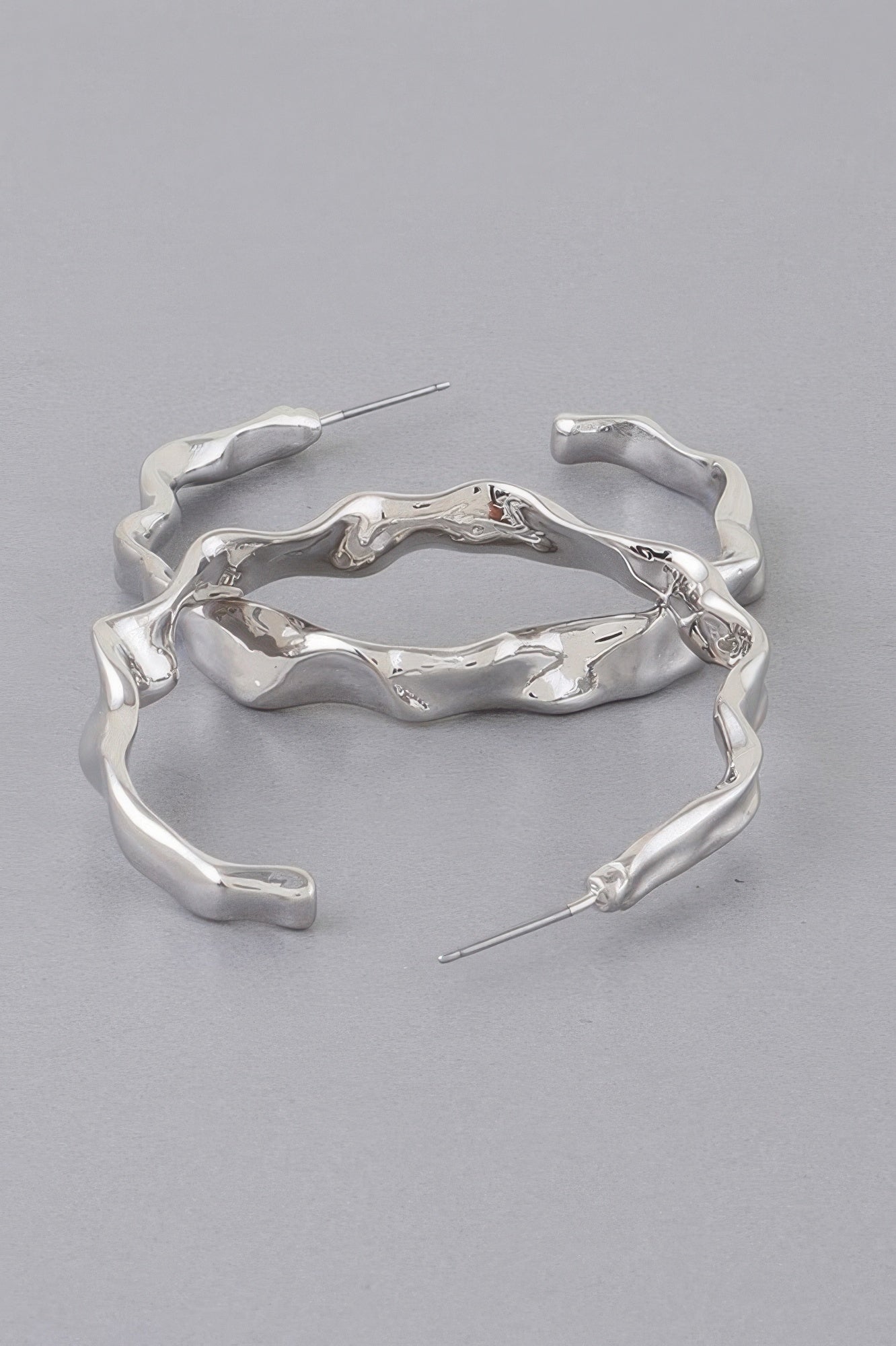 Wavy Accent Hoop Earrings