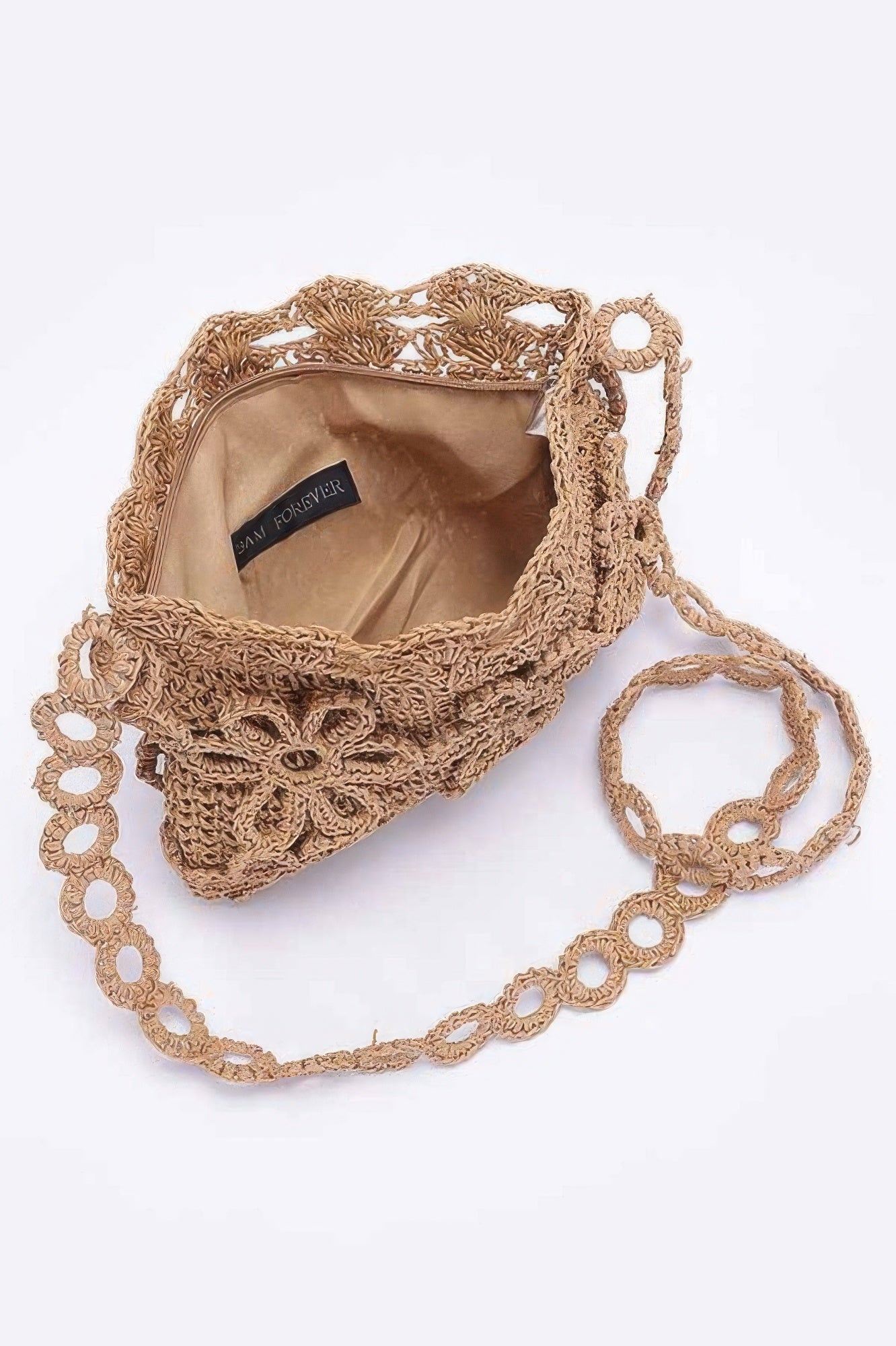 Faux Straw Handmade Flower Crossbody Bag