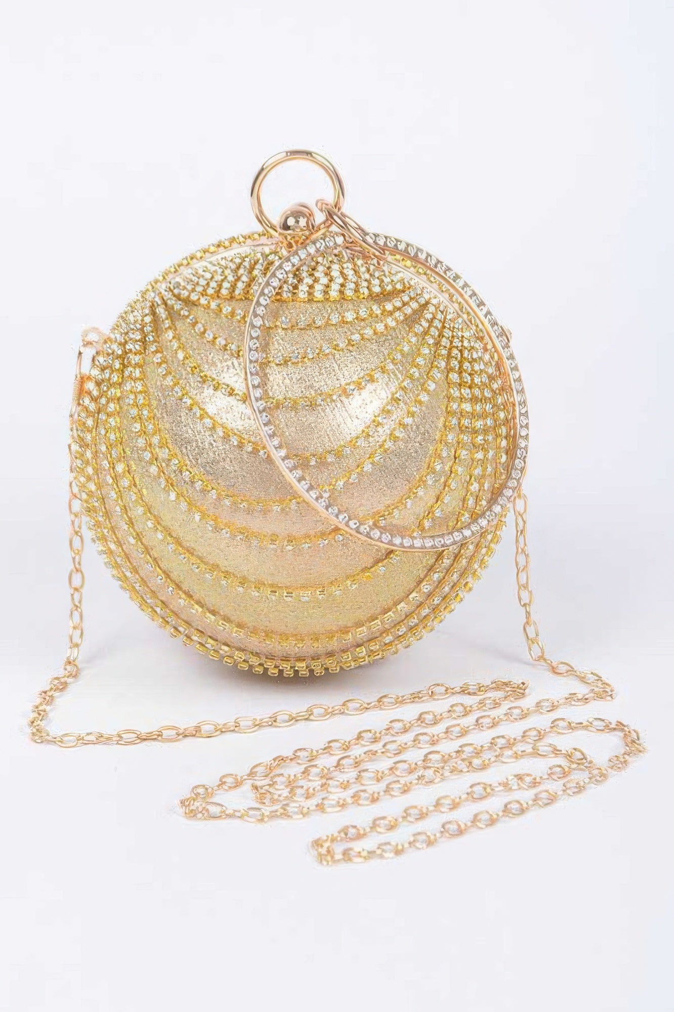 Rhinestone Round Party Clutch