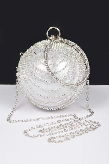 Rhinestone Round Party Clutch