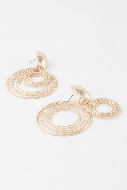 Multi Modern Delicate Spiral Drop Earrings