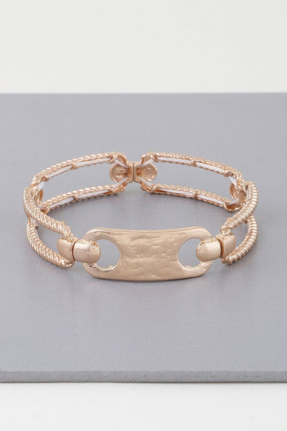 Multi Shiny Twisted Plate Cuff Bracelet