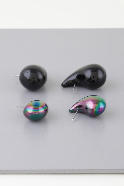 Multi Bulky Crescent Hoop Earrings Set