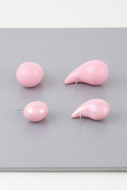 Multi Bulky Crescent Hoop Earrings Set