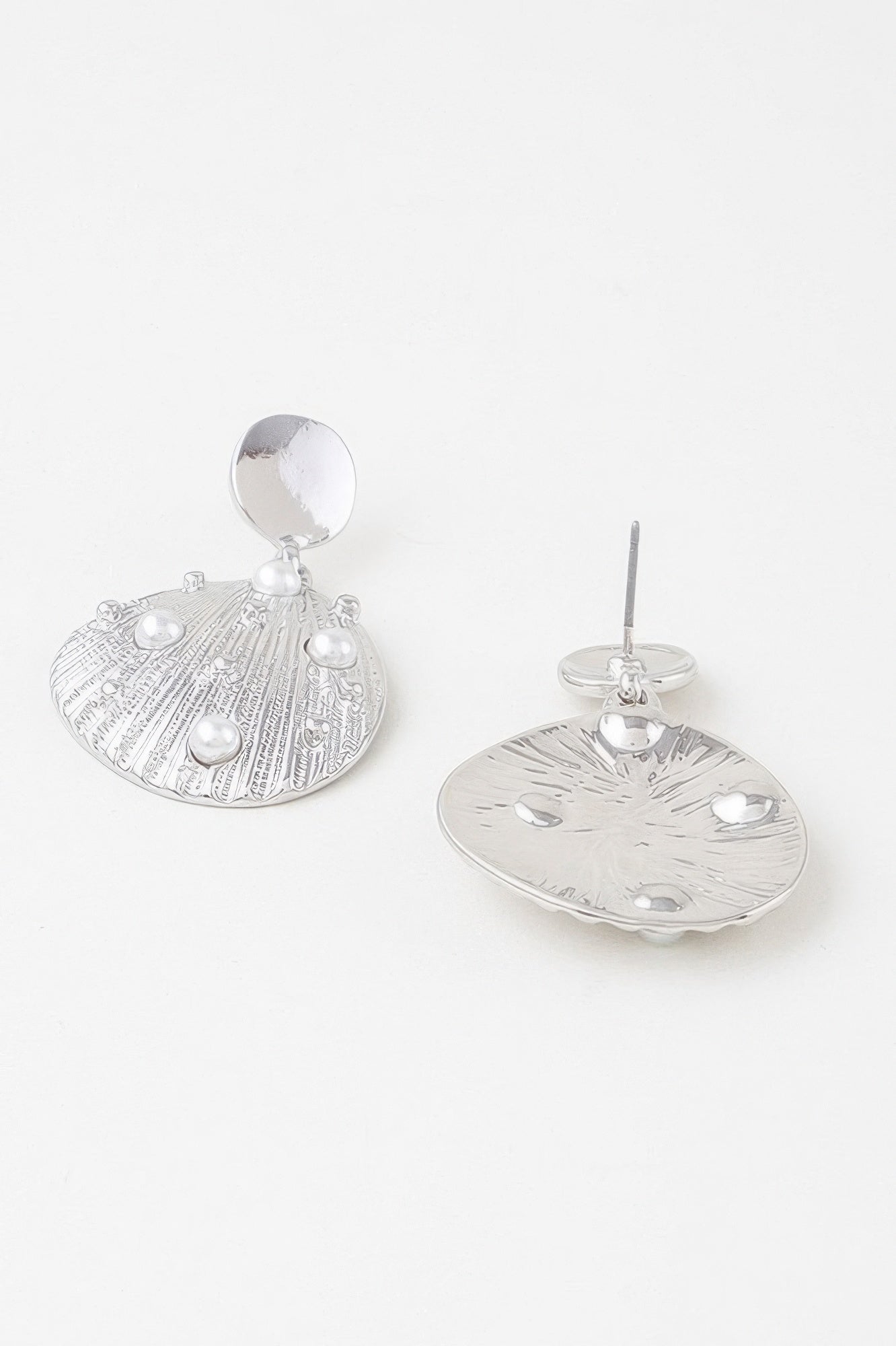Pearled Clam Shell Earrings