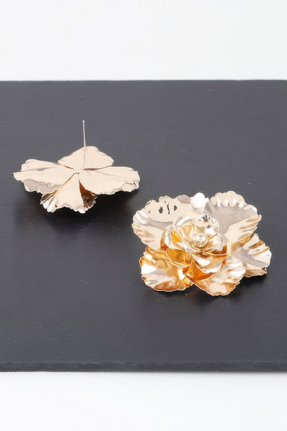Shiny Rose Petal Earrings