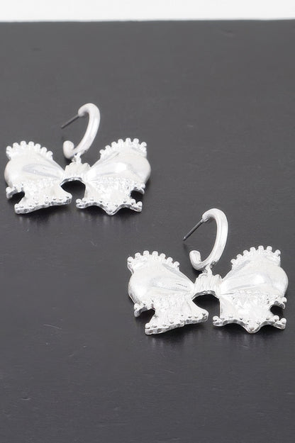 Beaded Ribbon Dangle Earrings