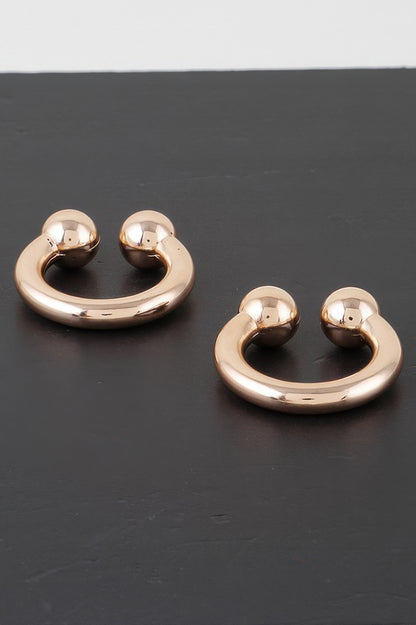 Horn Bolt Hoop Earrings