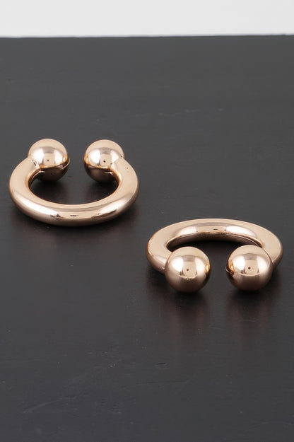 Horn Bolt Hoop Earrings