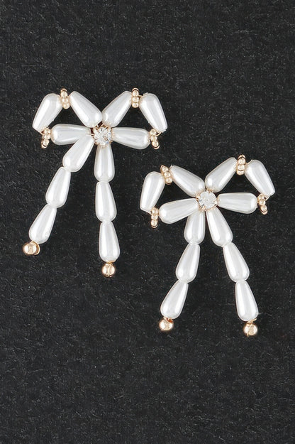 Multi Pearl Ribbon Earrings