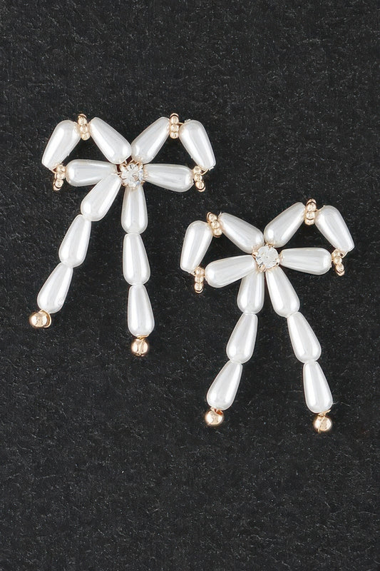 Multi Pearl Ribbon Earrings