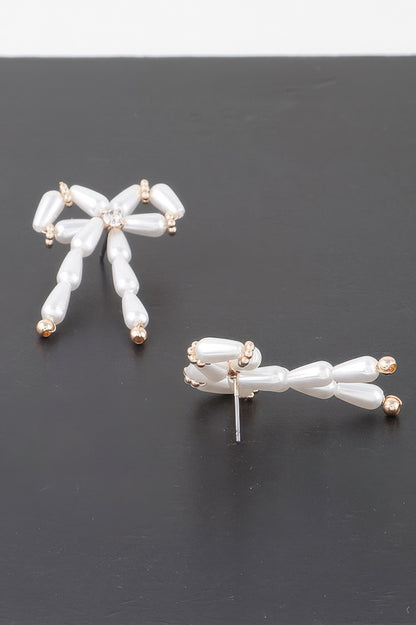 Multi Pearl Ribbon Earrings