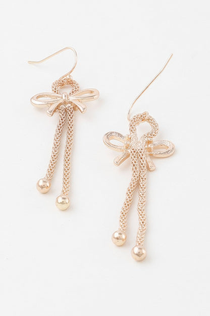 Box Chain Ribbon Earrings