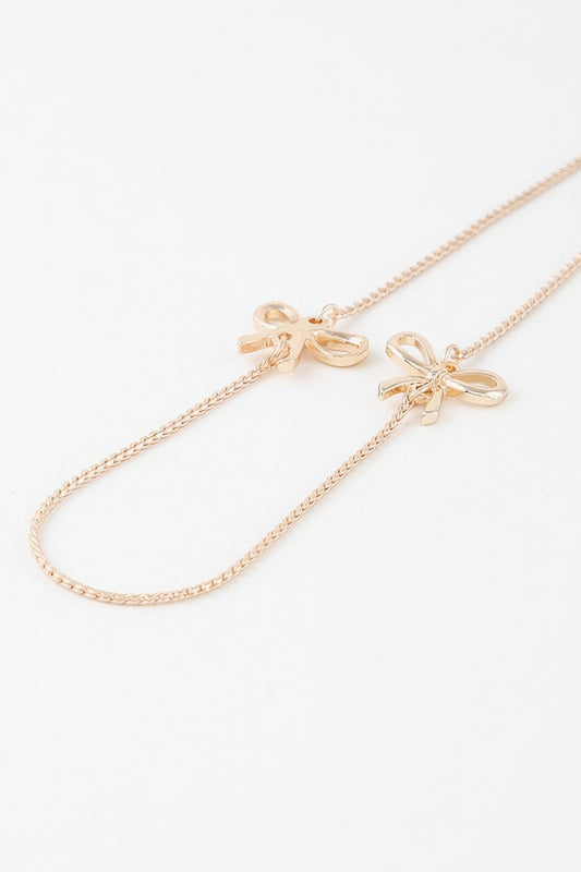 Double Ribbon Chain Necklace
