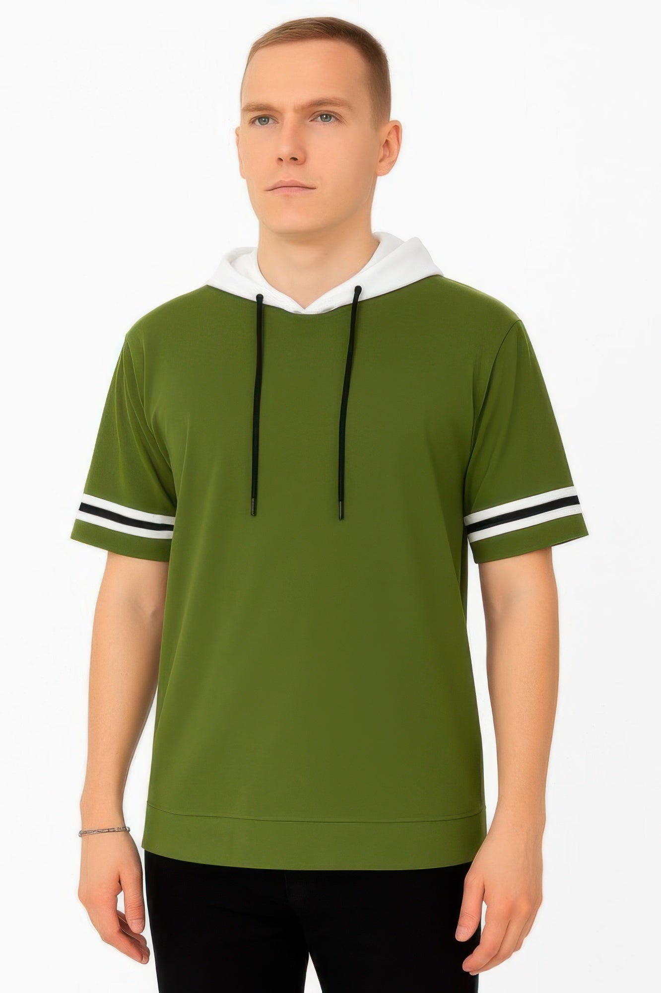 Mens Short Sleeve Hooded Tshirt