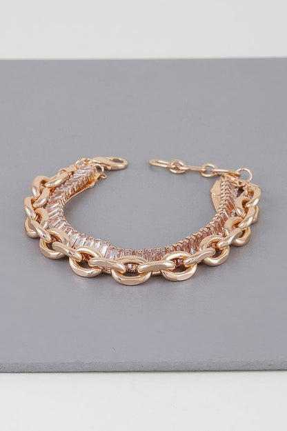 Multi Crystal Chain Bracelet