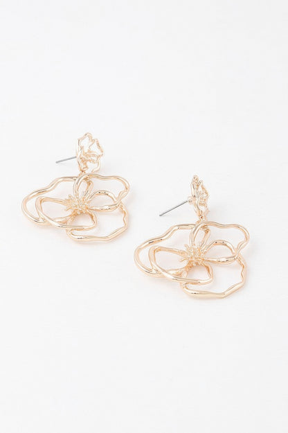 Doodle Flower Drop Earrings