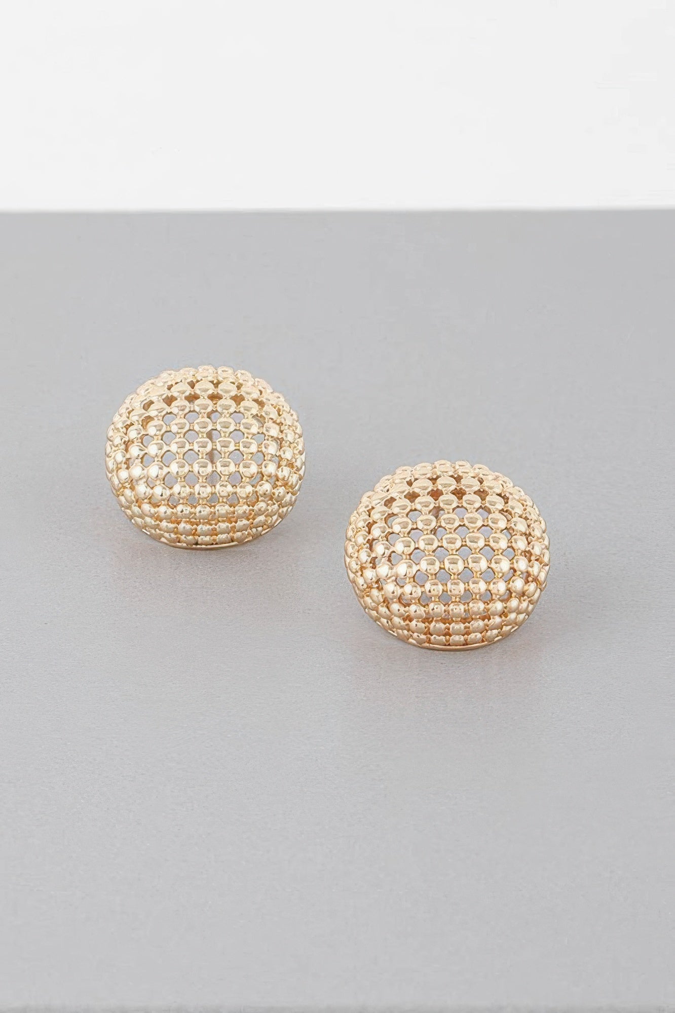 Beaded Dome Stud Earrings