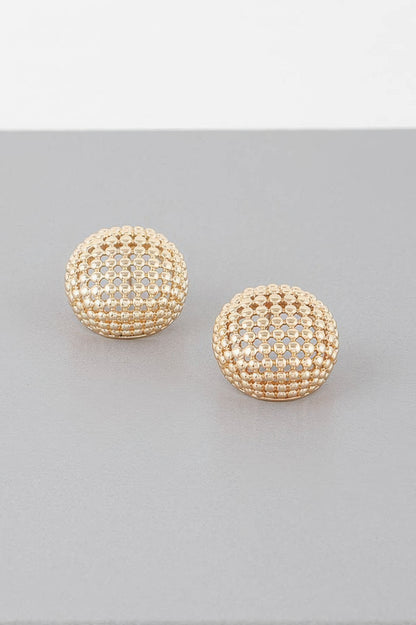 Beaded Dome Stud Earrings
