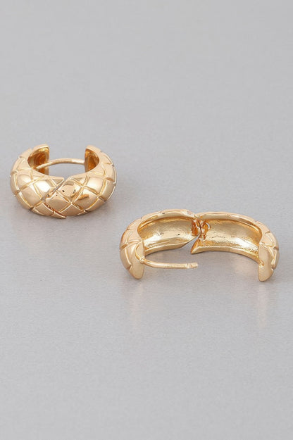 Quilted Hoop Earrings