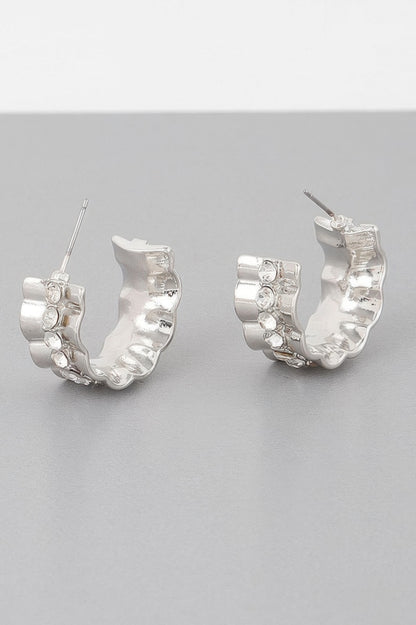 Jeweled Lace Hoop Earrings