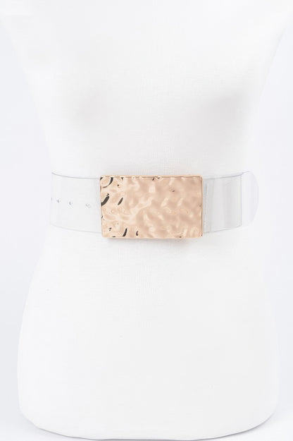 Vintage Metal Buckle Clear Belt