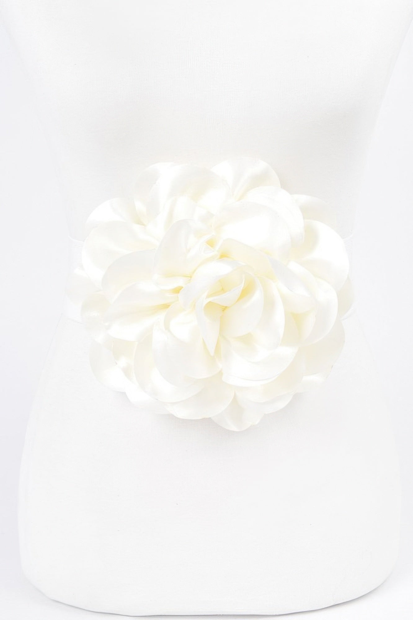 Satin Big Flower Elastic Belt