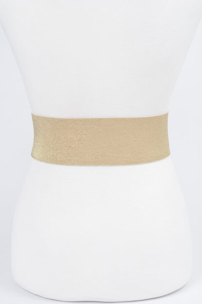 Metallic Faux Leather Metallic Elastic Belt