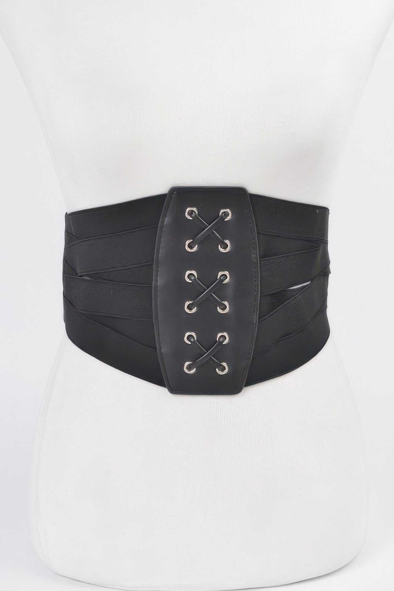 Faux Leather Corset Wide Elastic Belt