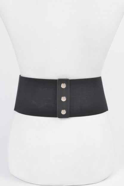 Faux Leather Corset Wide Elastic Belt