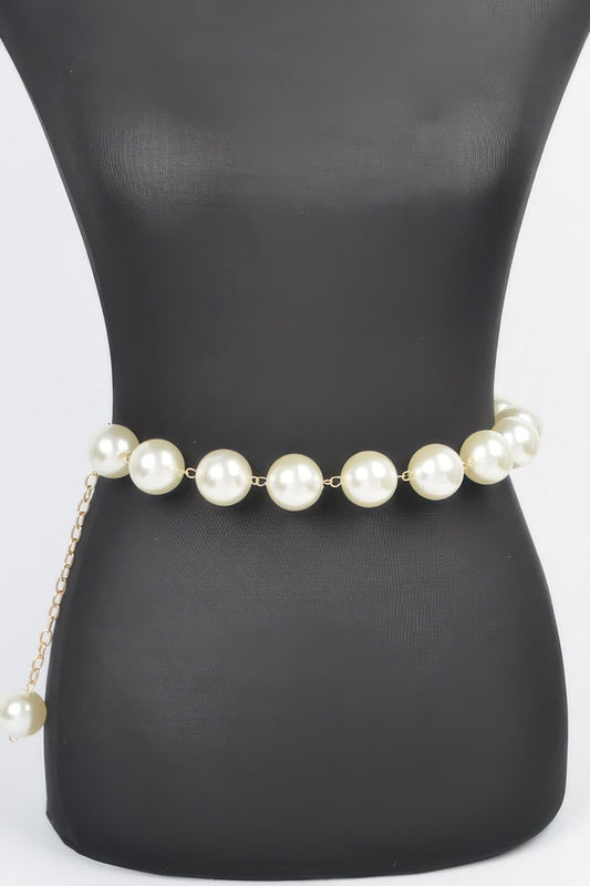 Oversized Pearl Chain Belt