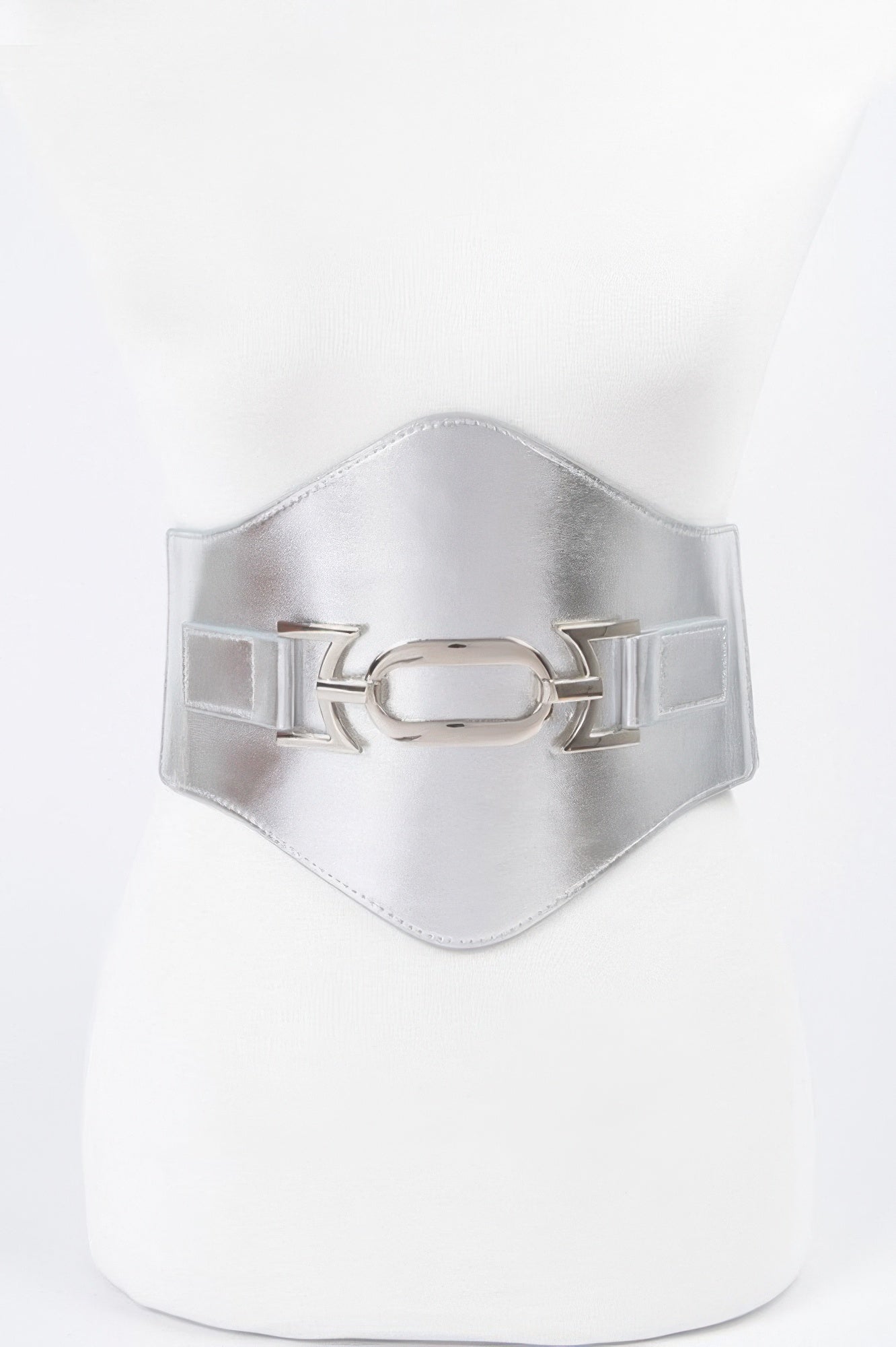Faux Leather Wide Elastic Plus Size Belt