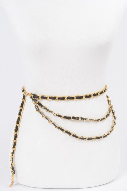 Metal Pu Plus Size Chain Belt