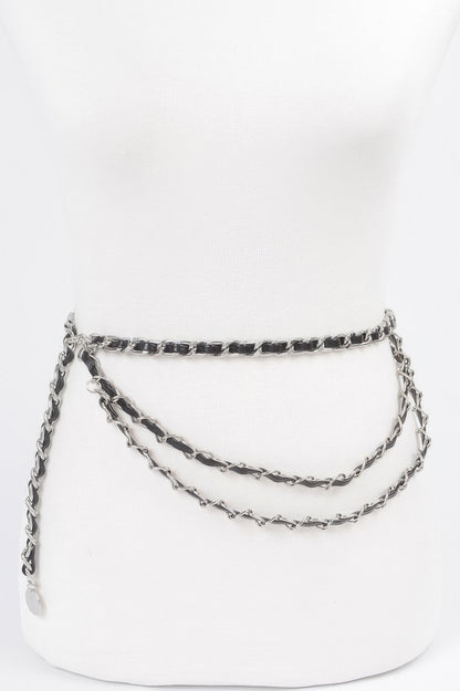 Metal Pu Plus Size Chain Belt
