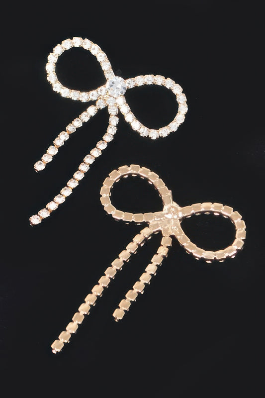 Rhinestone Ribbon Earring