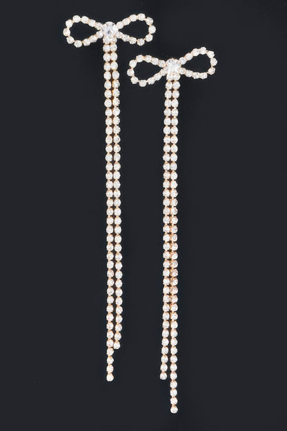 Rhinestone Ribbon Earring