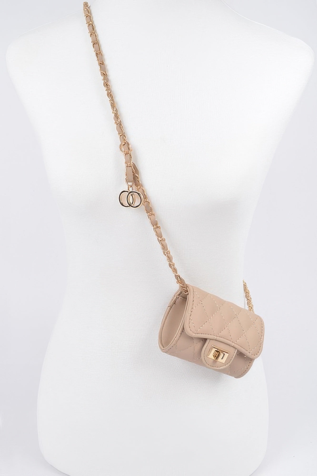 Quilted Mini Bag W/ Chain Belt