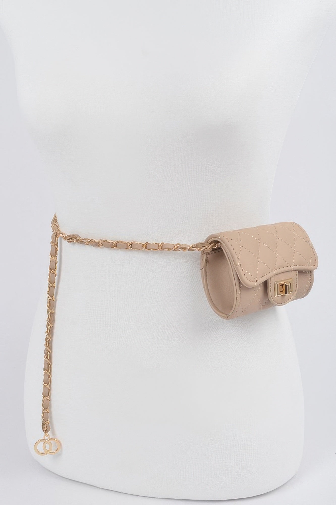 Quilted Mini Bag W/ Chain Belt