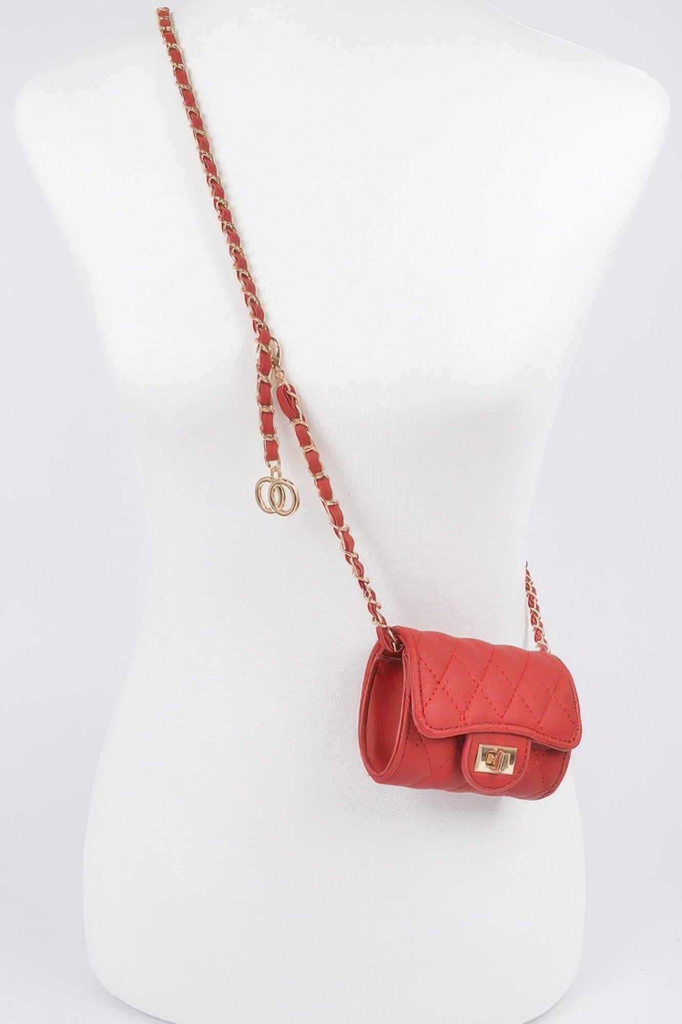 Quilted Mini Bag W/ Chain Belt