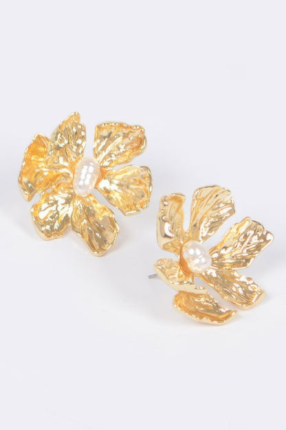 Vintage Metal Flower Earring
