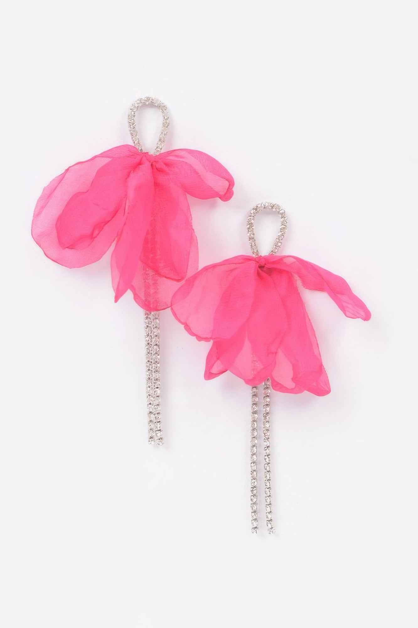 Polyester Flower Rhinestone Earring