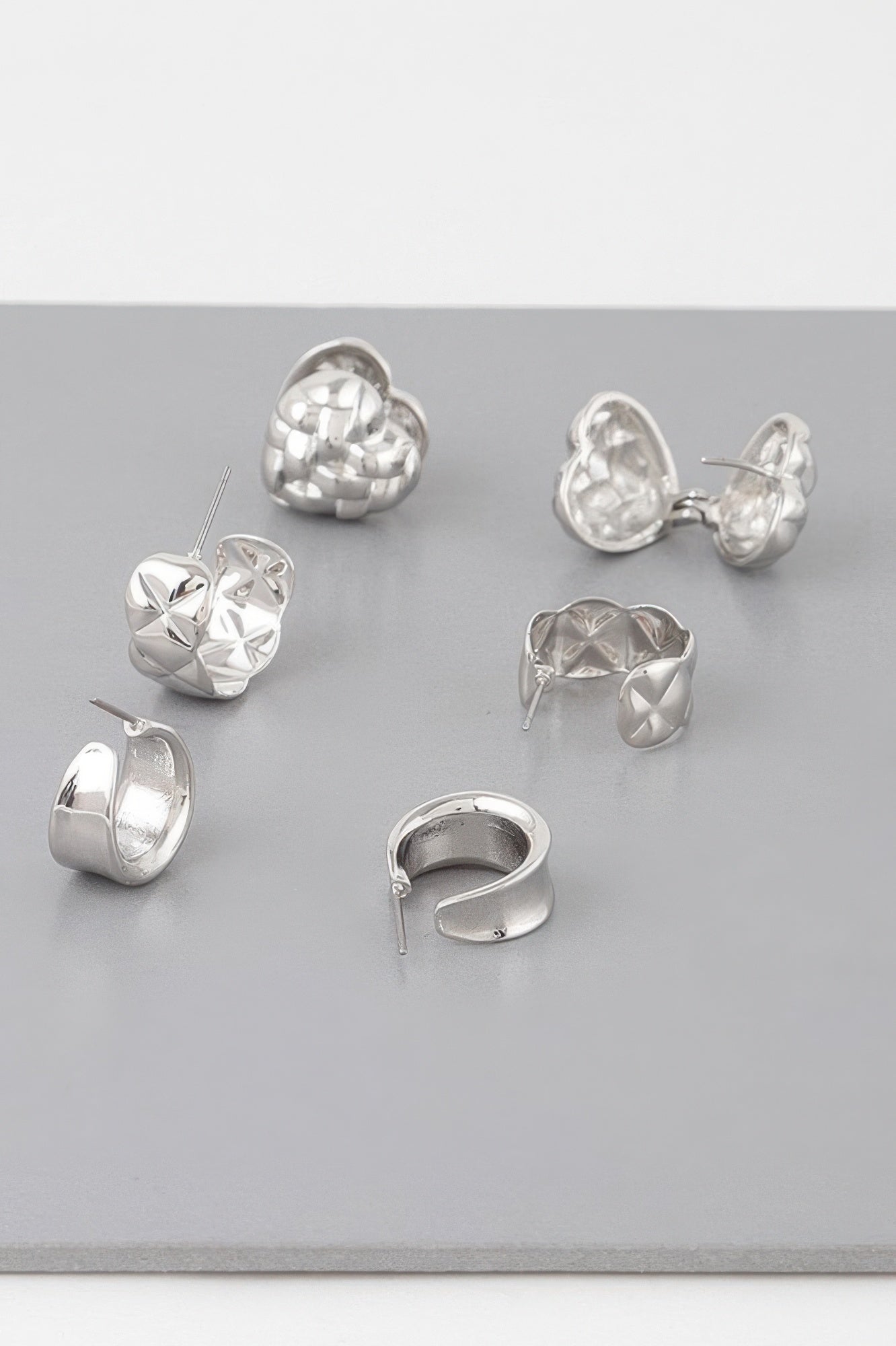 Triple Quilted Earrings Set