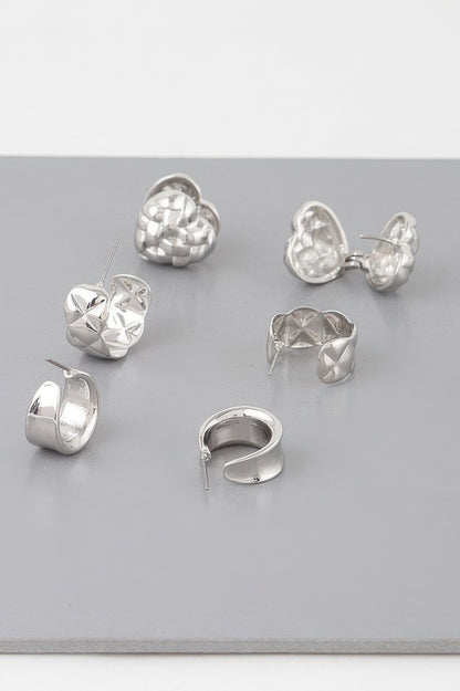 Triple Quilted Earrings Set
