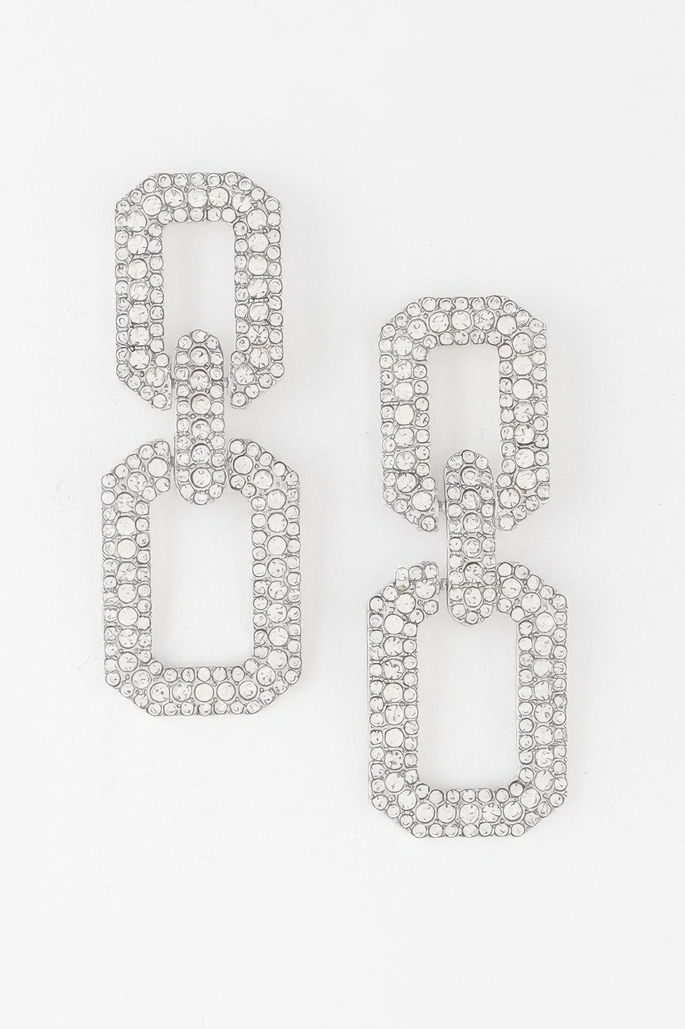 Multi Jeweled Link Chain Earrings
