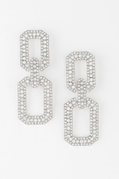 Multi Jeweled Link Chain Earrings