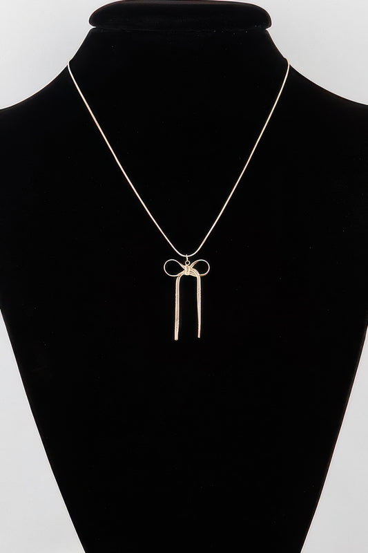 Snake Chain Ribbon Necklace