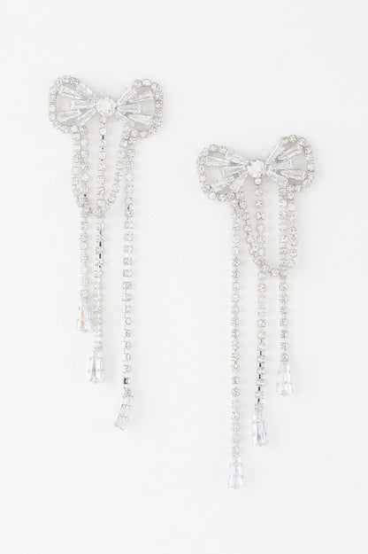 Jeweled Ribbon Dangle Earrings